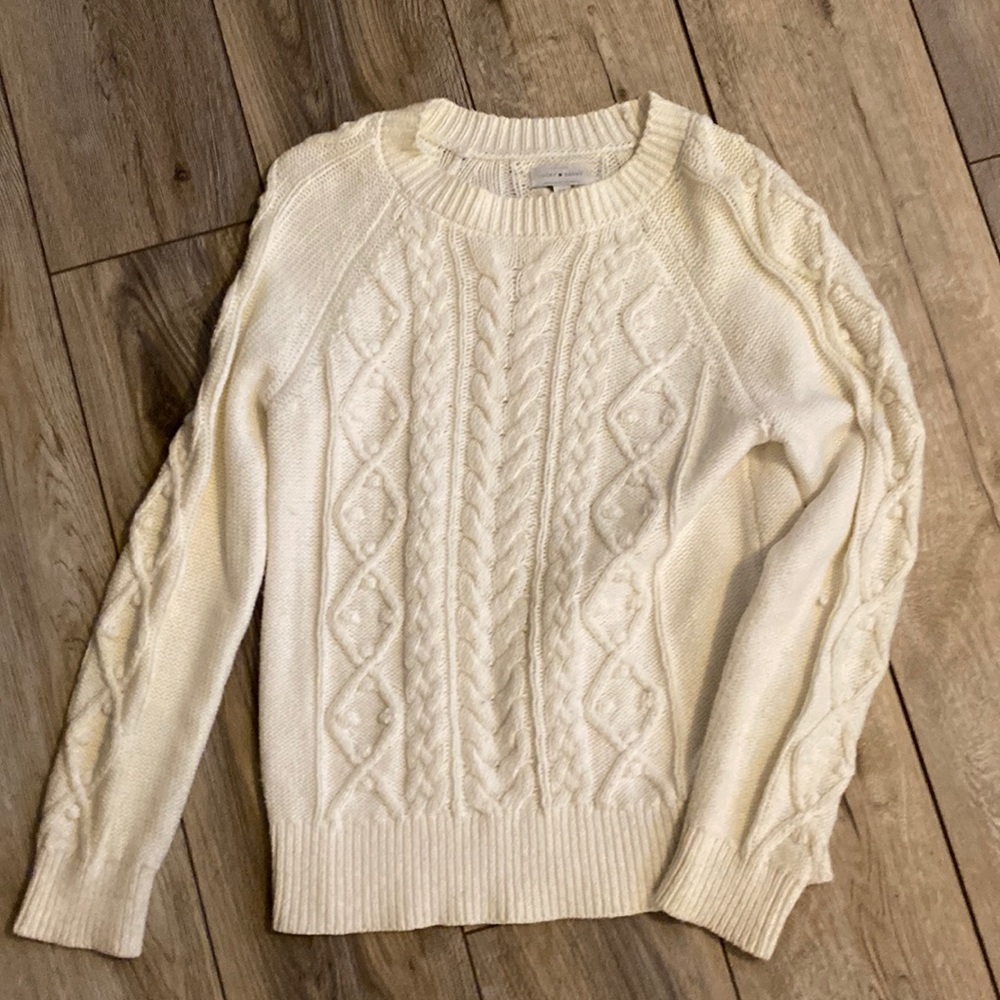 Lucky Brand Cream Cable Knit Sweater